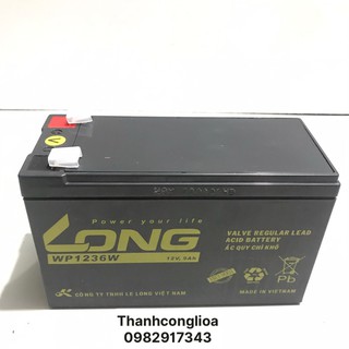 ắc quy long 12v-9ah (long wp1236w) dùng cho ups, lưu điện cửa cuốn, lưu điện máy tính, bơm thuốc trừ sâu