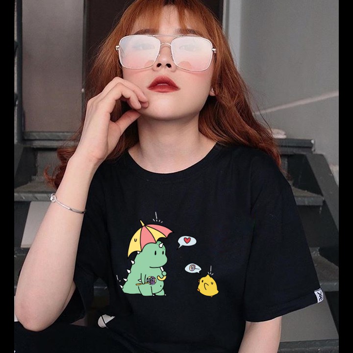 ÁO THUN UNISEX AOMI KHUNG LONG VIT TAY NGẮN TAY LỠ NAM NỮ CHẤT LƯỢNG CAO