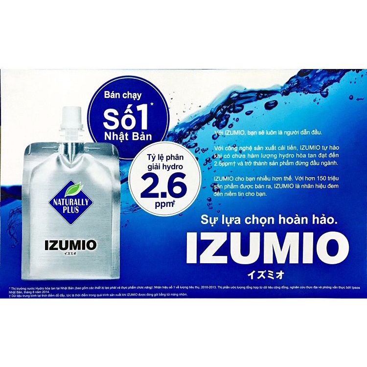 Izumio  nước uống giàu hydro hỗ trợ ngăn ung thư  Naturally Plus Nhật Bản