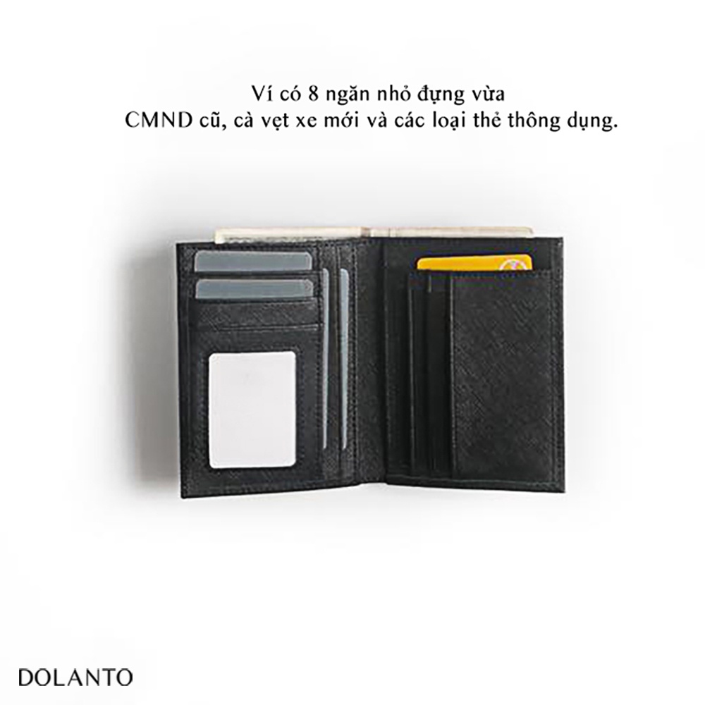 VÍ NGẮN GẬP DA Bóp BASIC Da Saffiano Nhập Khẩu Cao Cấp Chống Thấm Nước Unisex Nam Nữ