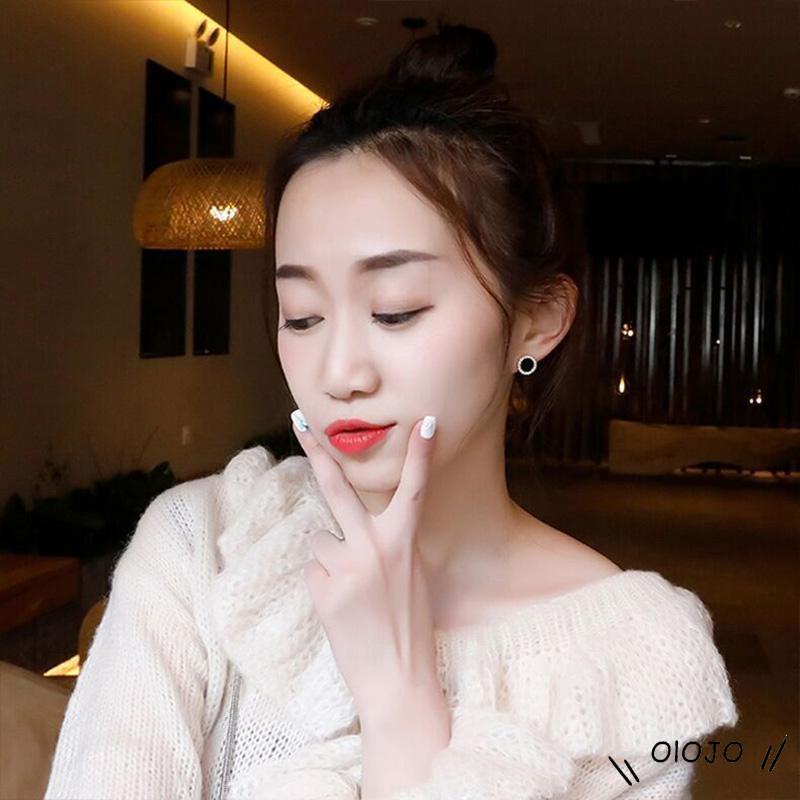Khuyên Tai Bạc 925 Hình Cỏ Bốn Lá Xinh Xắn