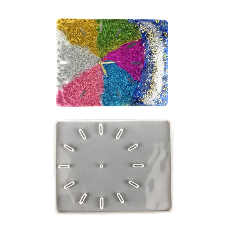 Khuôn silicone hình đồng hồ tròn/vuông dùng để làm đồ trang trí DIY