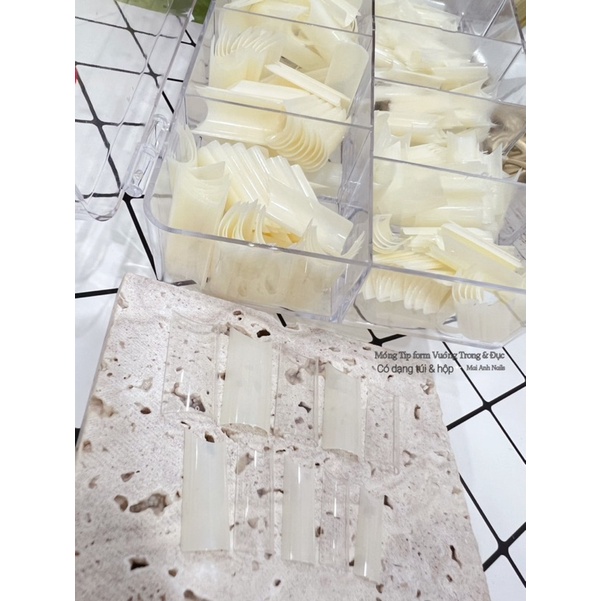Móng nối Hàn - Móng tip TÚI đủ form 2 màu Đục &amp; Trong MaiAnhNails