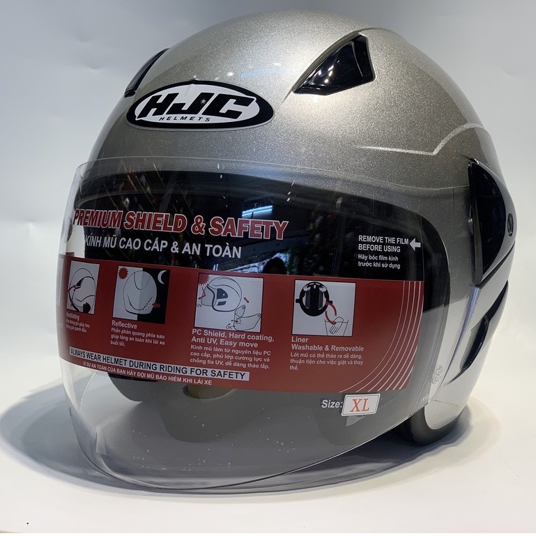 Kính thay thế Mũ bảo hiểm 3/4 HONDA, GRO kiểu dáng honda, HJC-kính trà