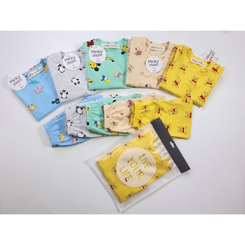 Bộ dài tay Minky Mom 100% cotton mềm mịn cho bé trai, bé gái từ 5-19kg [ HÀNG LOẠI 1 ]