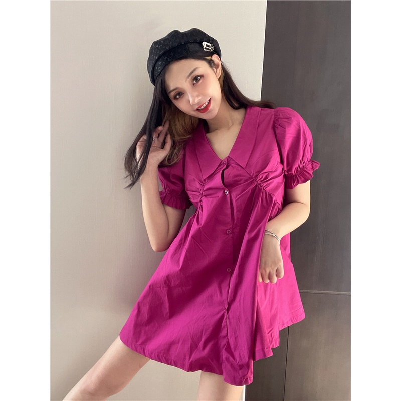 [ Hàng Cao Cấp ] Áo sơ mi babydoll nữ ngắn tay bèo FUHO chất thô form rộng cổ bẻ mặc đi chơi đi học đi làm 068