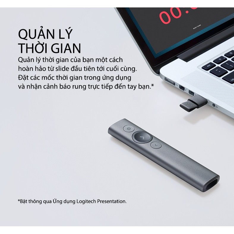 Bút trình chiếu Logitech Spotlight - Thiết bị thuyết trình LOGITECH Spotlight Wireless Presenter