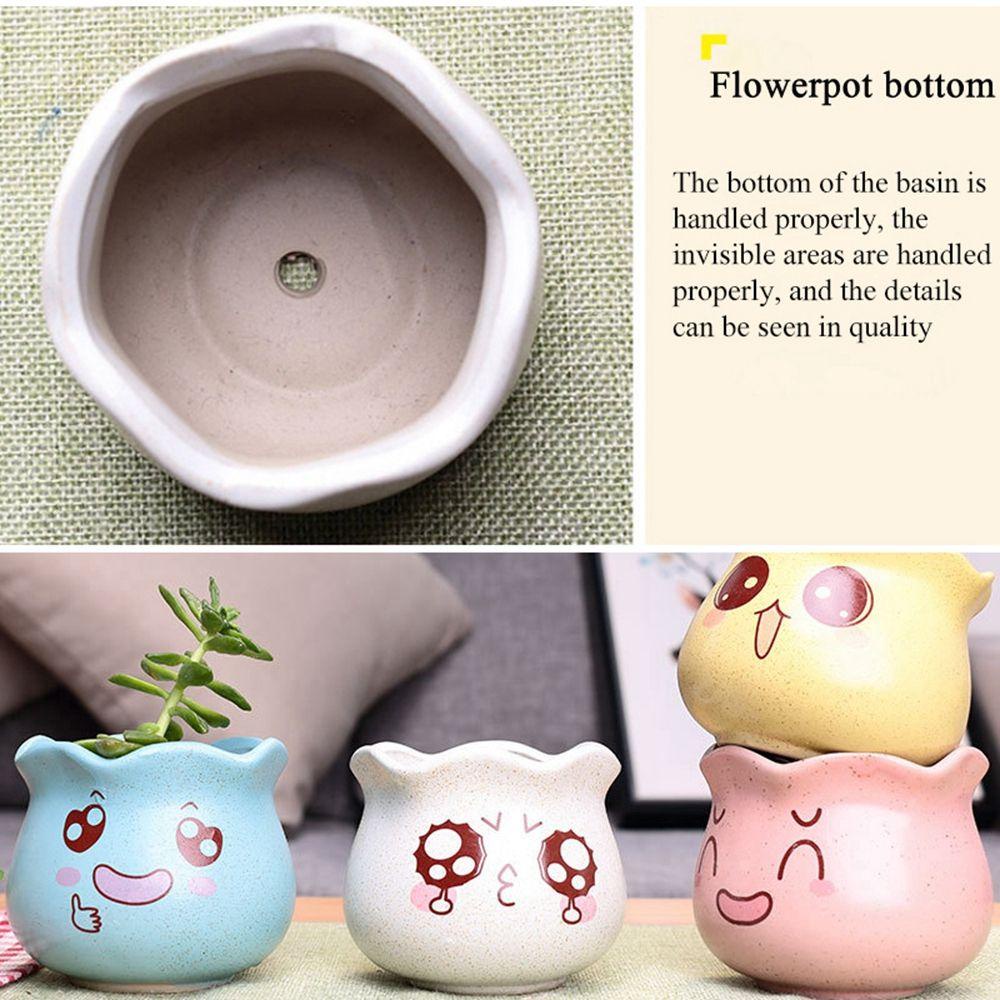 YIYU Chậu Hoa Hình Hoạt Hình Màu Macaron Dùng Trang Trí Văn Phòng / Ban Công / Vườn / Phòng Ngủ