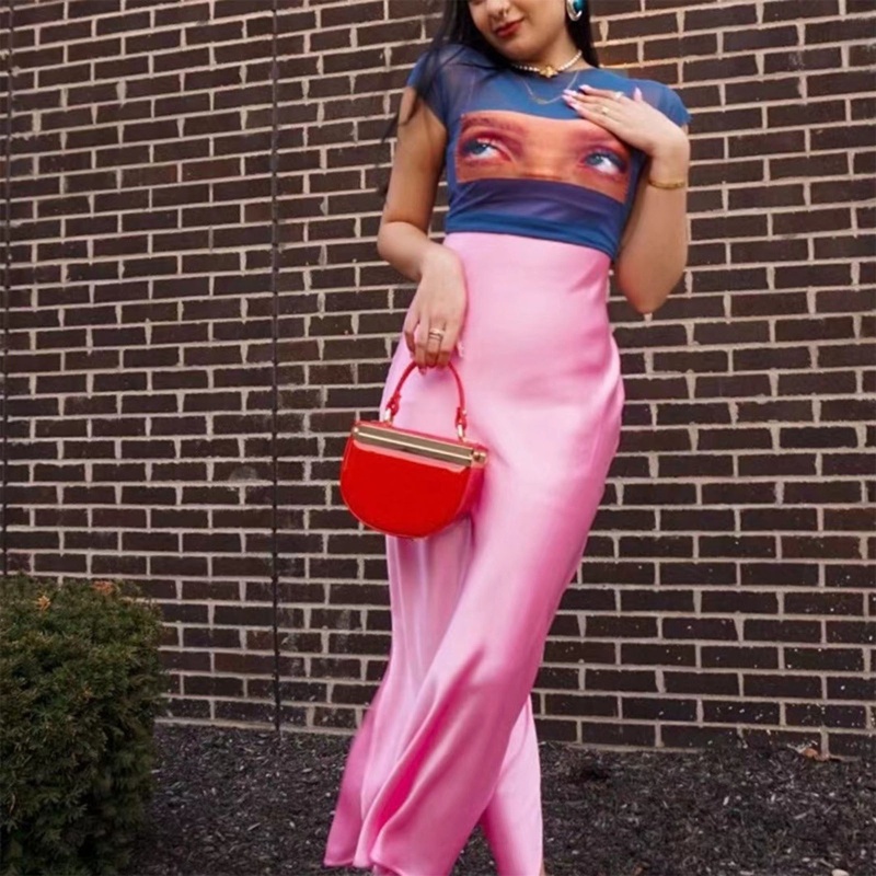 Áo Thun Croptop Tay Ngắn Dáng Ôm In Hình Đôi Mắt Vui Nhộn Phong Cách Harajuku Thời Trang Mùa Hè Cho Nữ