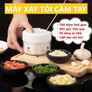 Máy xay tỏi ớt mini, kéo tay nhẹ nhàng, chất liệu nhựa ABS, trục xoay và lưởi cắt được làm từ thép chông gỉ