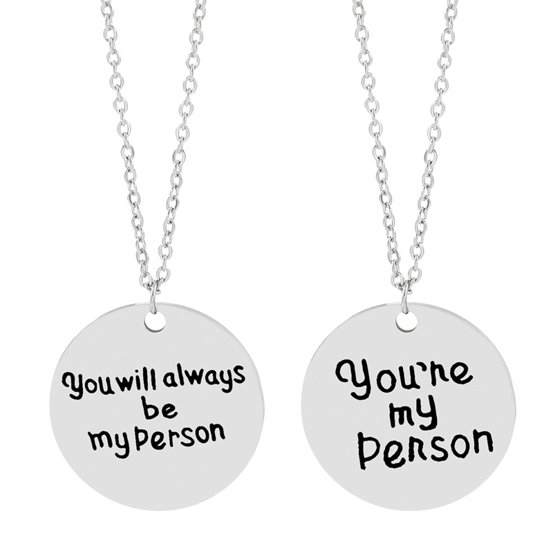 Flgo Dây Chuyền Hợp Kim Bạc Khắc Chữ You Are My Person Sáng Tạo Cho Cặp Đôi