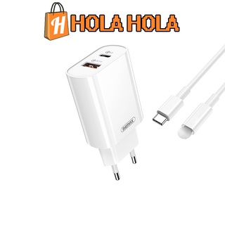 Sạc nhanh remax rp-u37 2 cổng usb tích hợp qc 3.0 và pd 18w