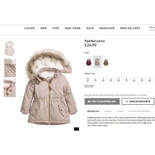 Áo khoác kaki kiểu HM siêu ấm