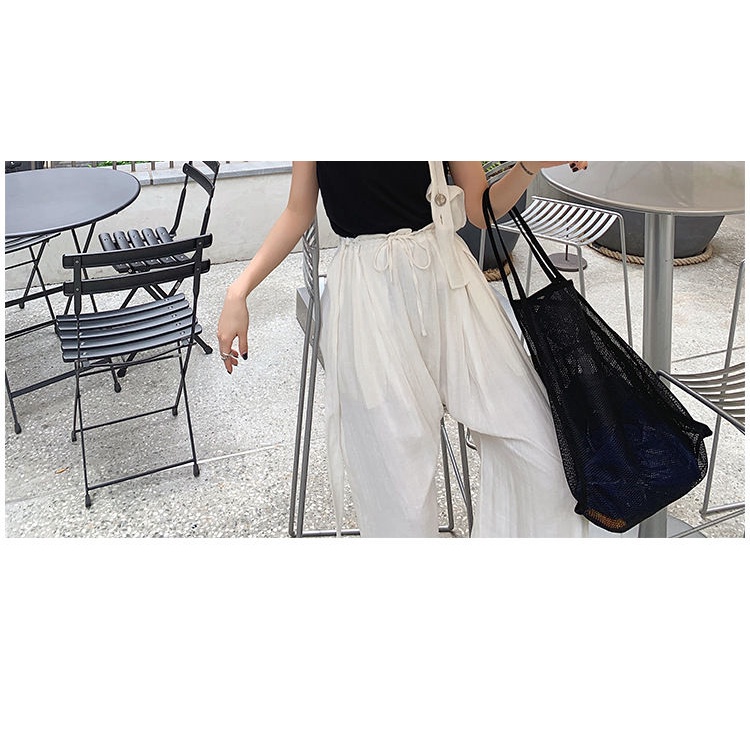 【Minimum order of two pieces】Large capacity black/yellow/green/khaki transparent mesh shoulder bag