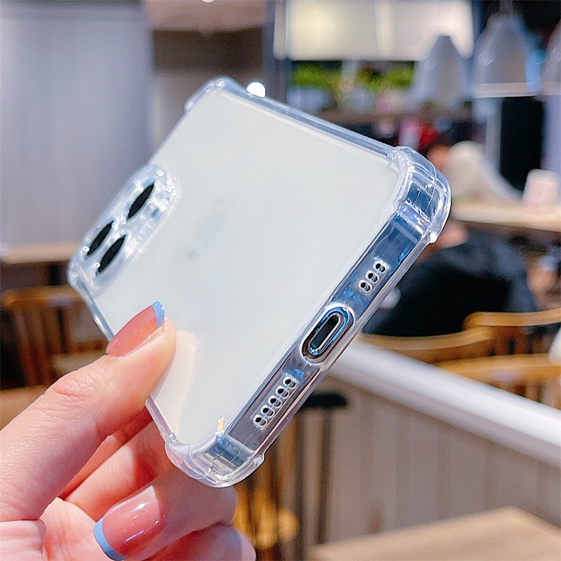 Ốp Lưng Silicon Các Dòng 6/7/8/Plus/11/12/13/Pro/Max Trong Suốt Bảo Vệ 4 Gốc