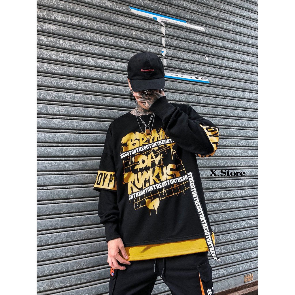 Áo Thun In Chữ BR Kèm Dây - Áo Phông Form Rộng Tay Lỡ - Áo Thun Nam Nữ Unisex - Áo Thun Cotton X.Store Có Ảnh Thật