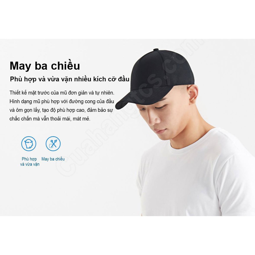 Mũ lưỡi trai Xiaomi v2 màu xám trắng - Hàng nhập khẩu