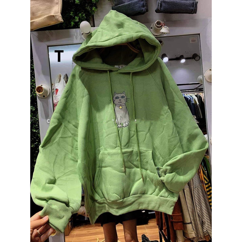 Áo hoodie mèo đeo chuông DTR1119