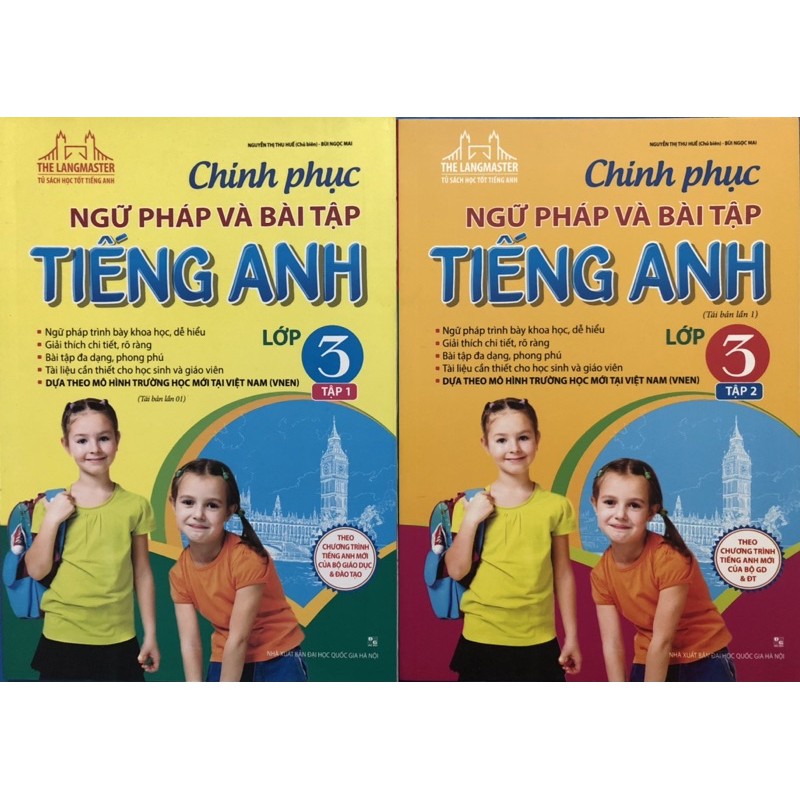 Sách - Chinh phục ngữ pháp và bài tập Tiếng Anh lớp 3 (Combo 2 tập)