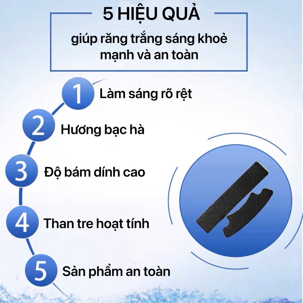 Miếng Dán Trắng Răng 3D White - Hộp 7 miếng tẩy trắng răng 1 hour làm răng trắng sáng chắc khỏe - DanTranRang