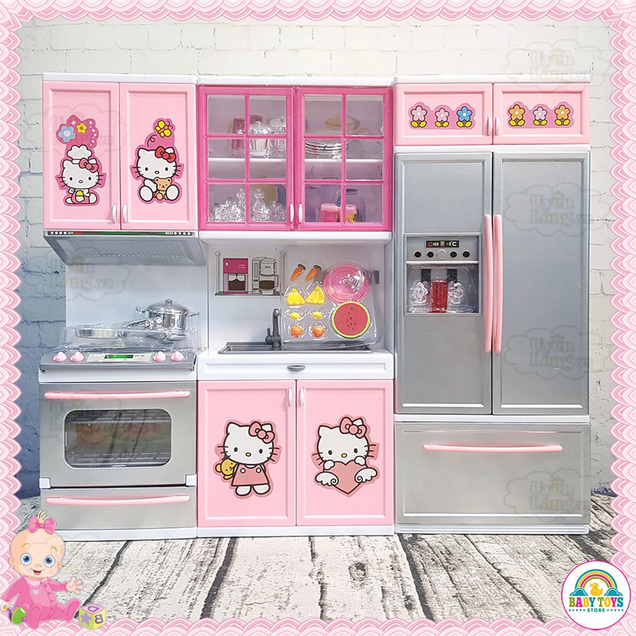 Bộ Đồ Chơi Nhà Bếp Hello Kitty Gồm Loại 2 Khoang, 3 Khoang Cho Bé (Hàng Đẹp, Ảnh Shop Tự Chụp)