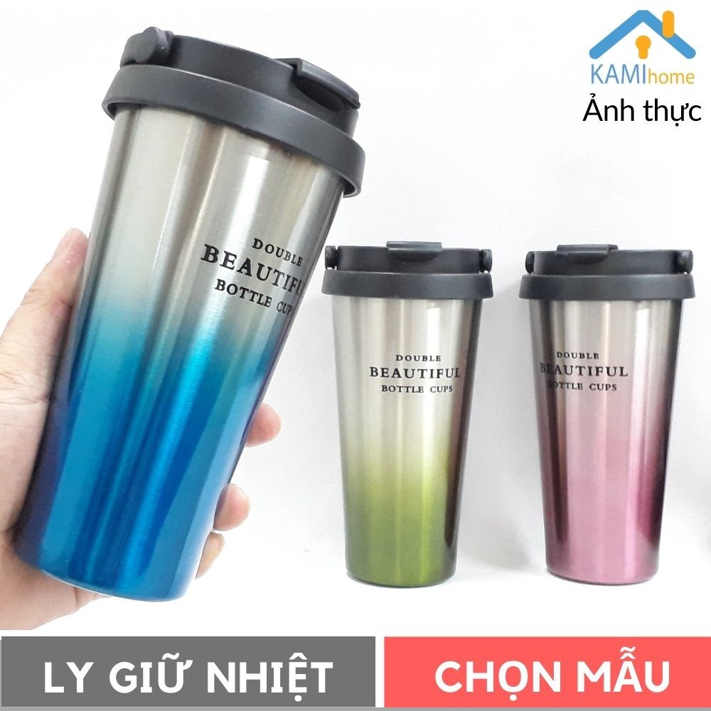 Ly giữ nhiệt Thái Lan 450ml Nắp bật bình cốc inox cao cấp mã 22040.22041