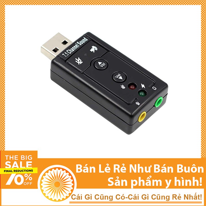 USB Ra Sound 3D 7.1 đầu ra âm thanh chuẩn cho máy tính và laptop - sieuthipkgiare