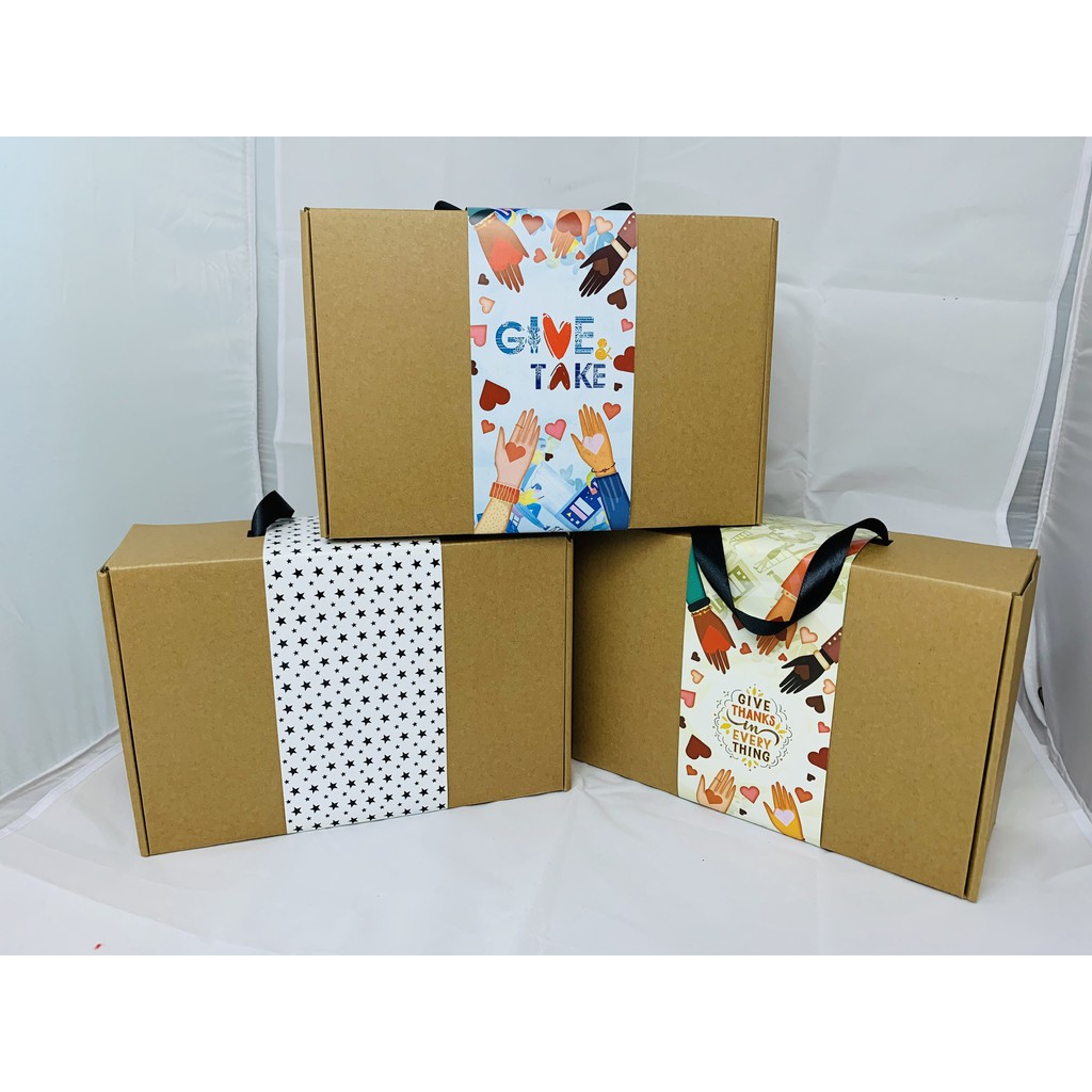 Hộp quà sóng mặt Kraft siêu chắc chắn 20x30x10cm | BigBuy360 - bigbuy360.vn