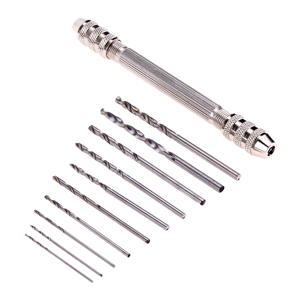 COD| 0.5-3.2mm Mini Manual Aluminum Hand Drill Chuck Twsit Micro Drill Bit Tool