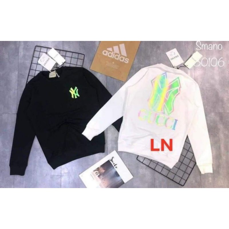 Áo thun dài tay thu đông, áo kiểu sweater in phản quang 7 màu GU.CI, 2 màu Đen,trắng | BigBuy360 - bigbuy360.vn