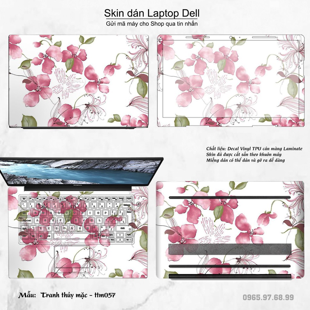 Skin dán Laptop Dell in hình Tranh thủy mặc nhiều mẫu 3 (inbox mã máy cho Shop)