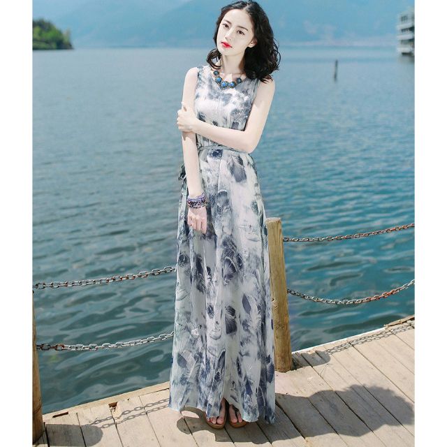 ĐẦM MAXI HỌA TIẾT THIÊN NGA