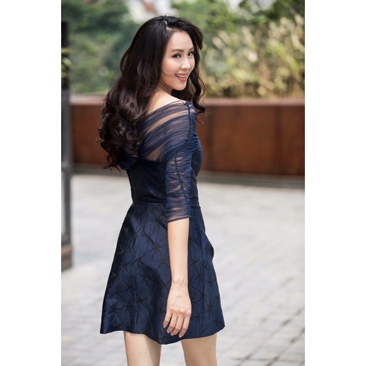 Váy gấm elise xanh