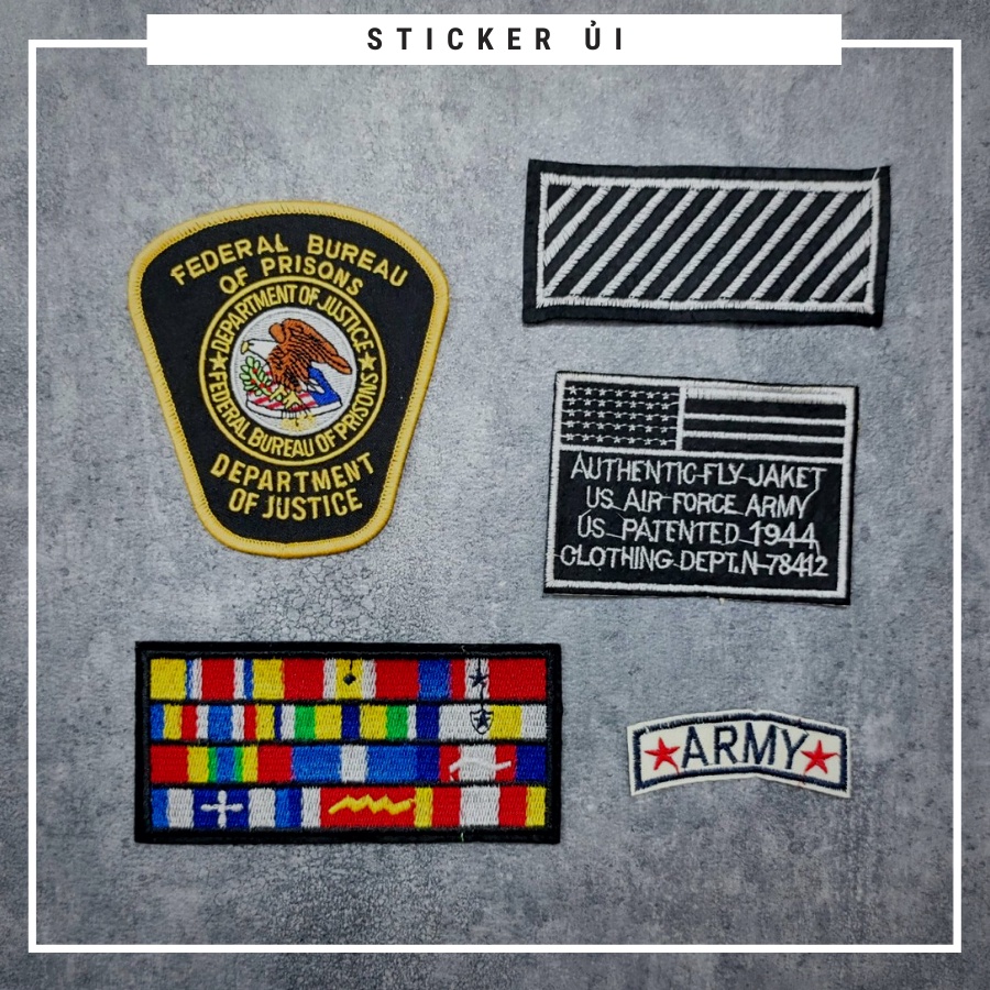 Sticker vải thêu cao cấp - CÓ SẴN KEO ỦI,Patch ủi dùng làm miếng vá Quần Áo,áo phao,BALO,quần jogger, đồ jeans, giày dép