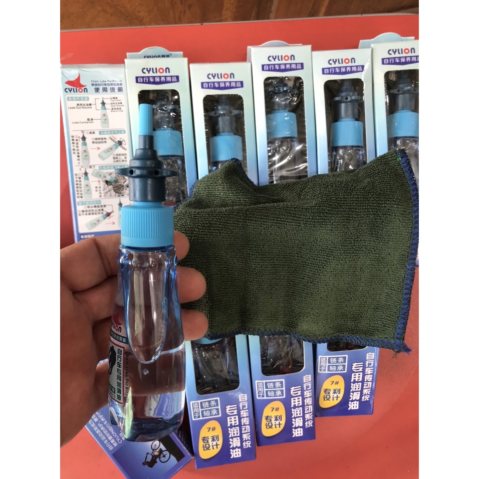 Dầu Tra Xích Xe Đạp Xe Máy CYLION Chính Hãng 60ml Loại Tốt Tặng Kèm Khăn Lau