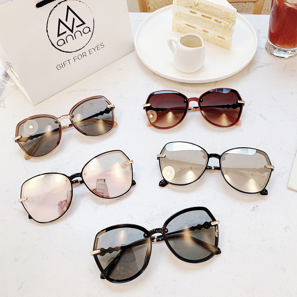 Kính mát thời trang nữ ANNA dáng tròn cách điệu mắt kiếng chống tia UV KR1298 | BigBuy360 - bigbuy360.vn