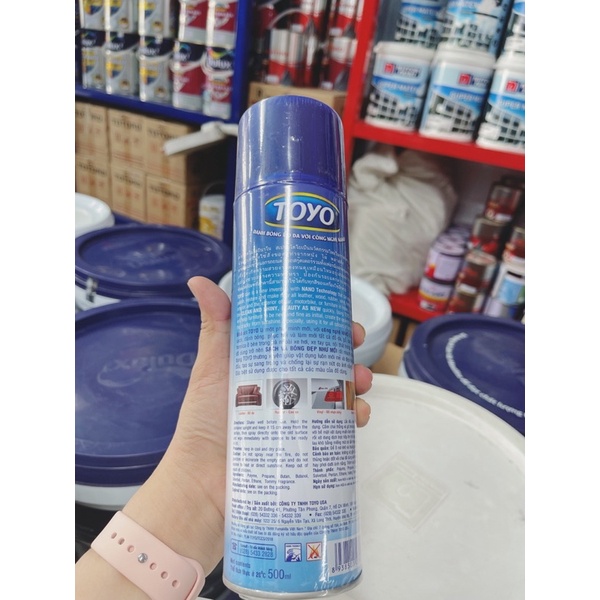 sỉ 66k xịt làm bóng đồ da và gỗ TOYO 500ml