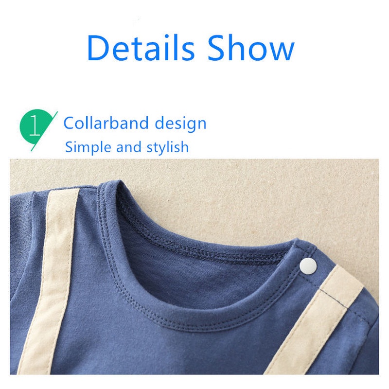 Áo Liền Quần Bằng Cotton Tay Ngắn In Họa Tiết Gấu Dễ Thương Thời Trang Mùa Hè Cho Bé Sơ Sinh 0-2 Tuổi