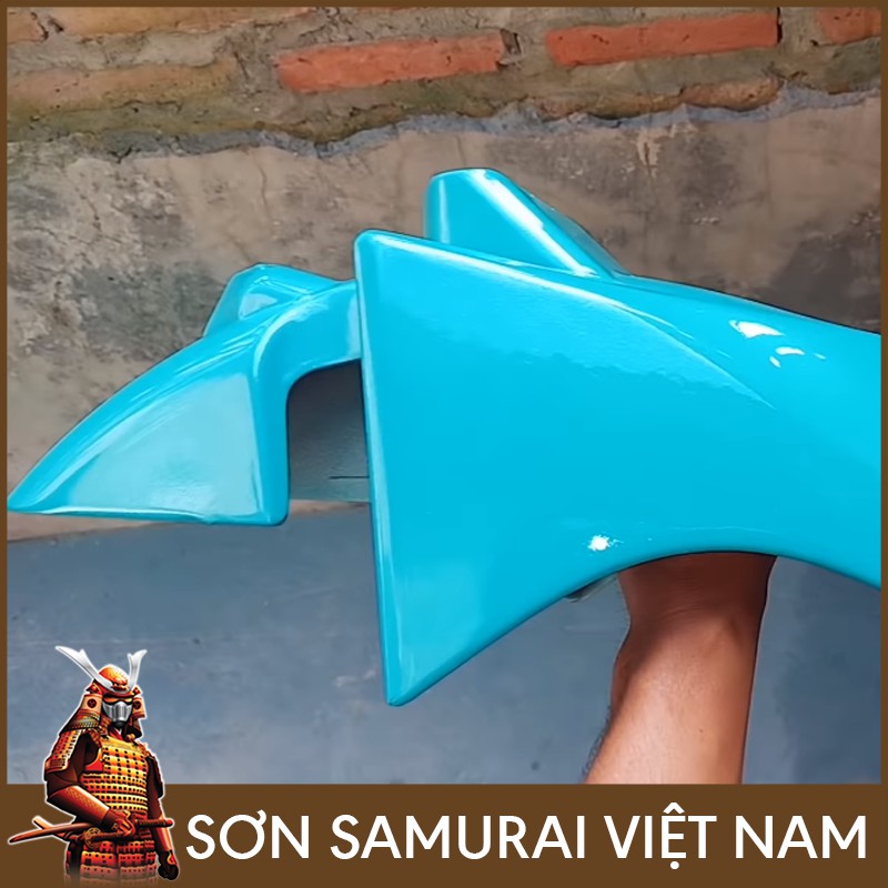 Sơn Samurai Màu Xanh - Combo Sơn Xịt Samurai Xanh 322  Samurai Paint (Bóng Nhám 128A)