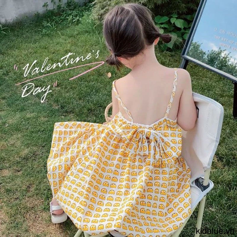 Đầm Công Chúa Họa Tiết Hoa Nhí Xinh Xắn Cho Bé Gái