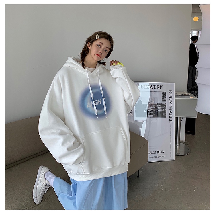 Áo hoodie tay dài dáng rộng in chữ phong cách Hàn Quốc thời trang cho nam và nữ size lớn 2021 size S-3XL | BigBuy360 - bigbuy360.vn