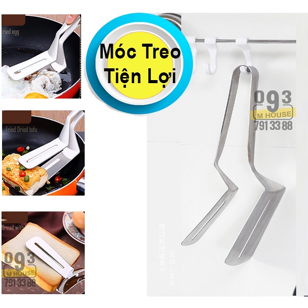Xẻng Vợt Inox Dùng Chiên Thịt Gà Cá, Kẹp Gắp Đồ Ăn