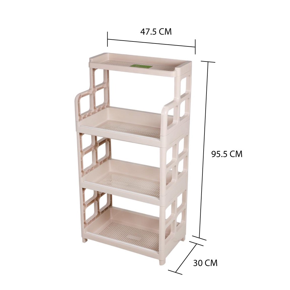 HomeBase Kệ nhựa 4 tầng Thái Lan R47x5xS30xC95.5cm màu kem