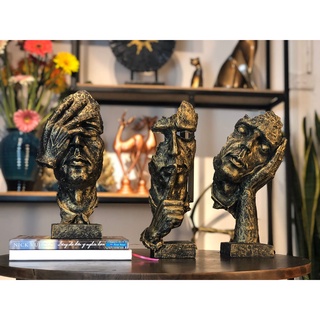 Tượng Decor Độc Lạ Chất Tam Không trang trí 1 bộ 3 tượng