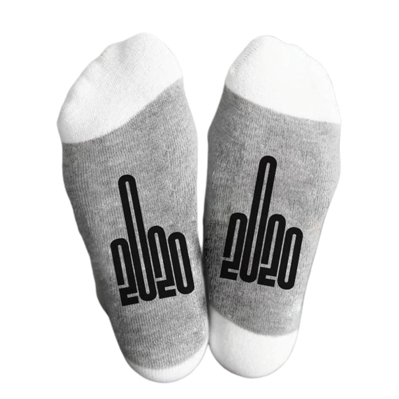 Xiangbao Vớ Cotton Thoáng Khí In Hình Ngón Giữa Màu Sắc Tương Phản Vui Nhộn Phong Cách Harajuku Cho Nam Và