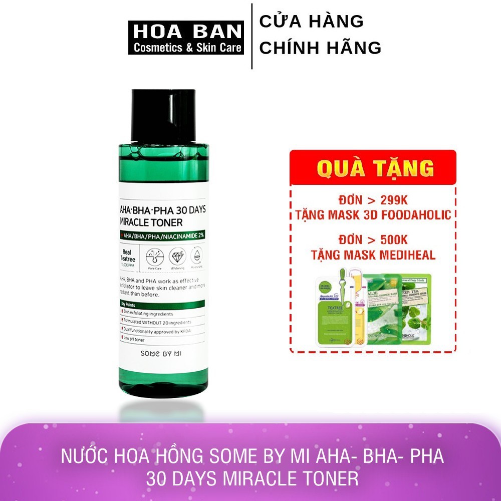 Nước Hoa Hồng Some By Mi AHA-BHA-PHA 30 Days Miracle Toner 150ml - Hoa Ban Cosmetic