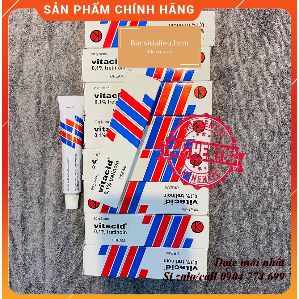 Tretinoin Vitacid cream 0.025% 0.05% 0.1% - kem hỗ trợ giảm mụn, chống lão hóa
