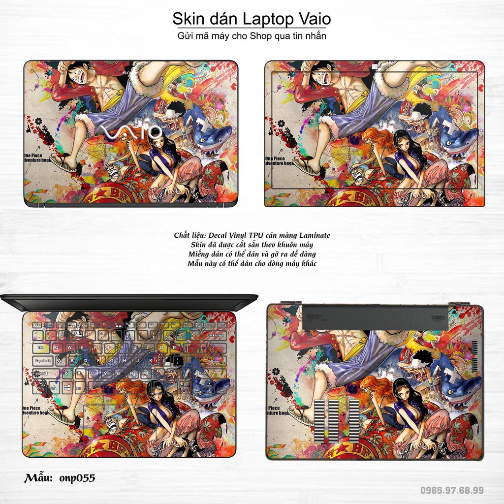 Skin dán Laptop Sony Vaio in hình Vua hải tặc (inbox mã máy cho Shop)