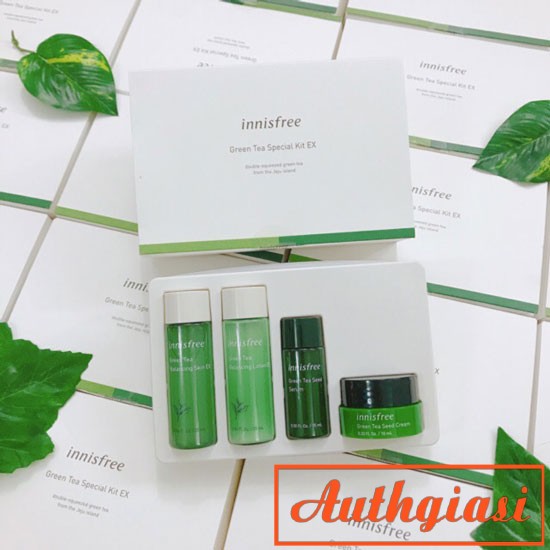 Kit dưỡng da Innisfree TRÀ XANH Green Tea EX \ Jeju Lava Seawater Mới (4 món)