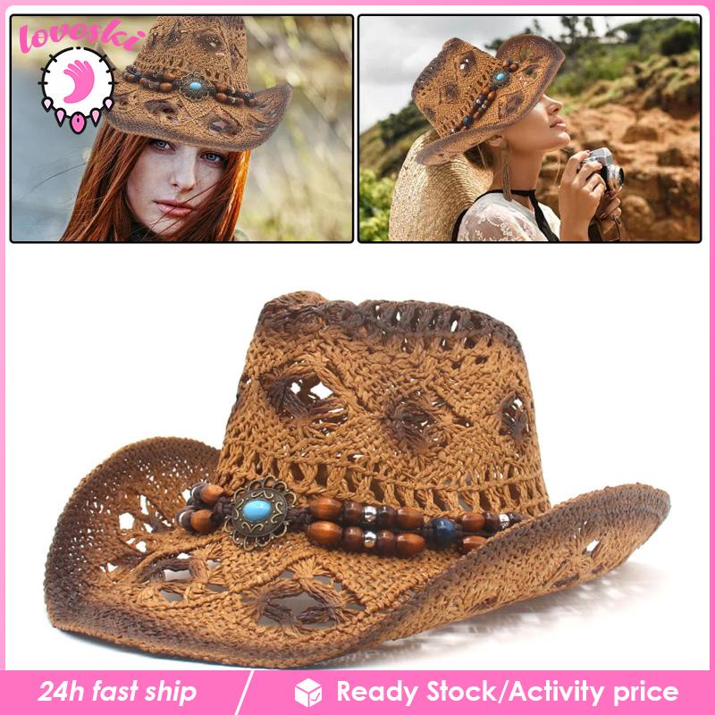 Nón Cao Bồi Bằng Rơm Chống Nắng Phong Cách Cao Bồi Cổ Điển Có Thể Tháo Rời Dùng Khi Đi Du Lịch